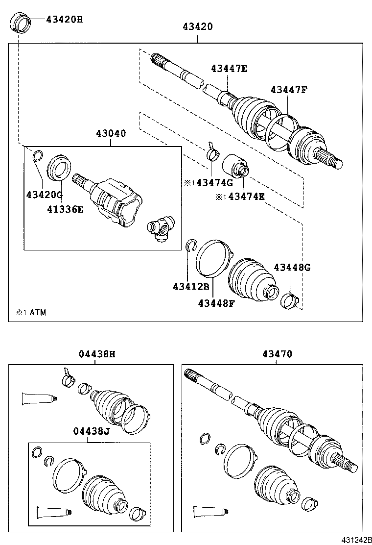 TOYOTA 0443805260 - Burduf cauciuc, articulatie planetara aaoparts.ro