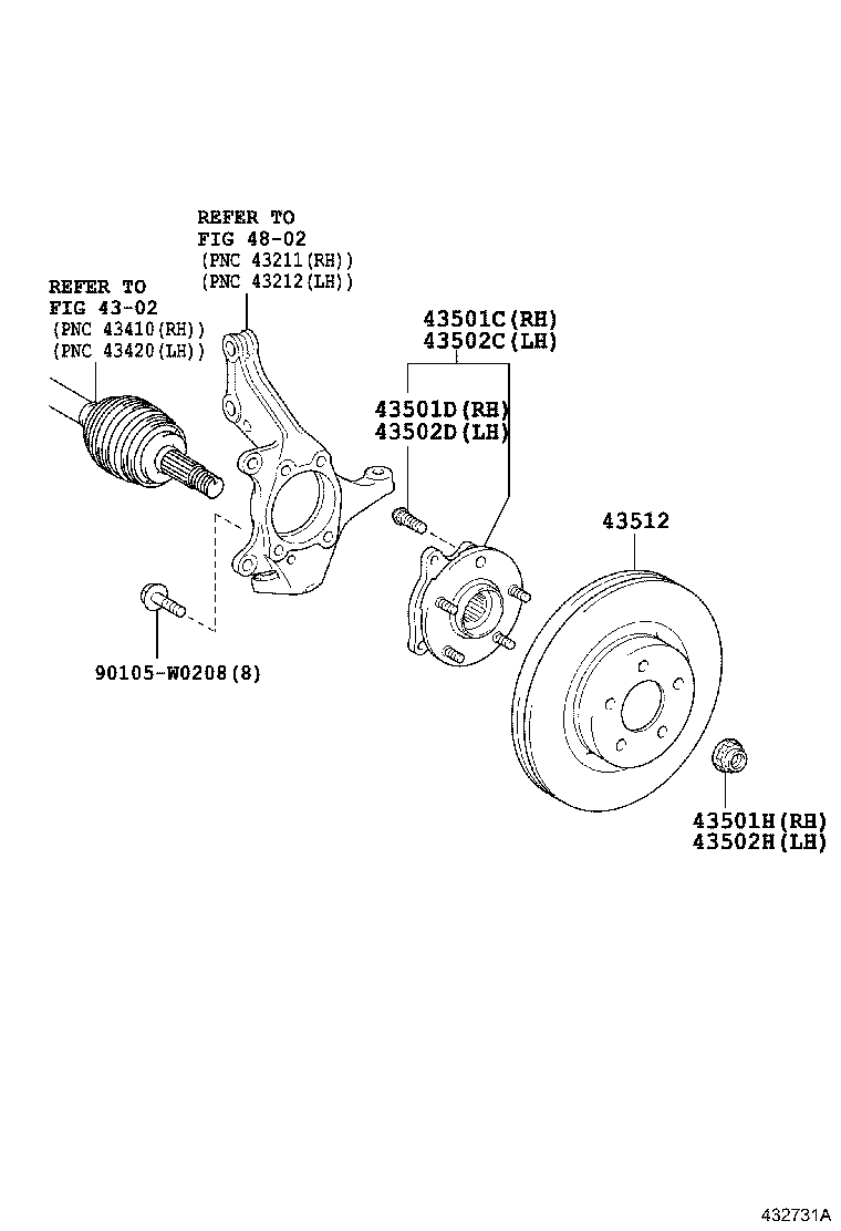 TOYOTA 43550-02070 - Set rulment roata aaoparts.ro