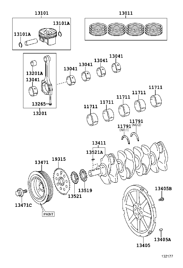 TOYOTA 13011-37260 - Set segmenti piston aaoparts.ro