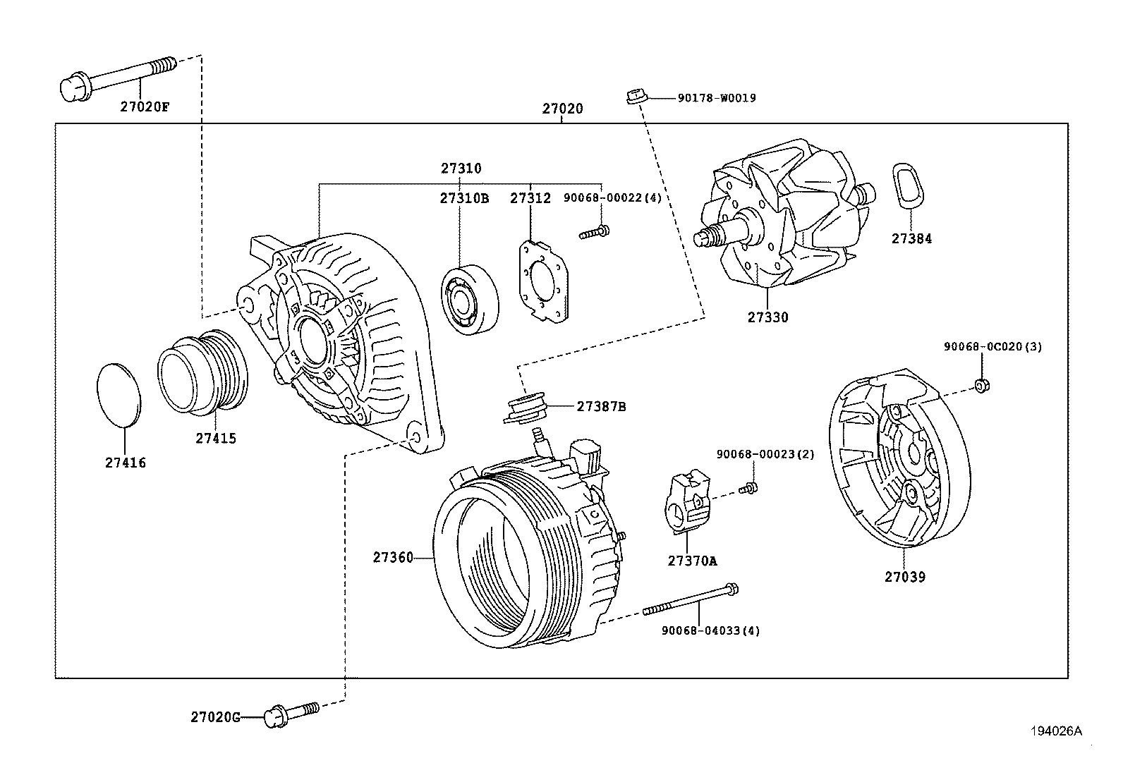 TOYOTA 273300M040 - Generator / Alternator aaoparts.ro