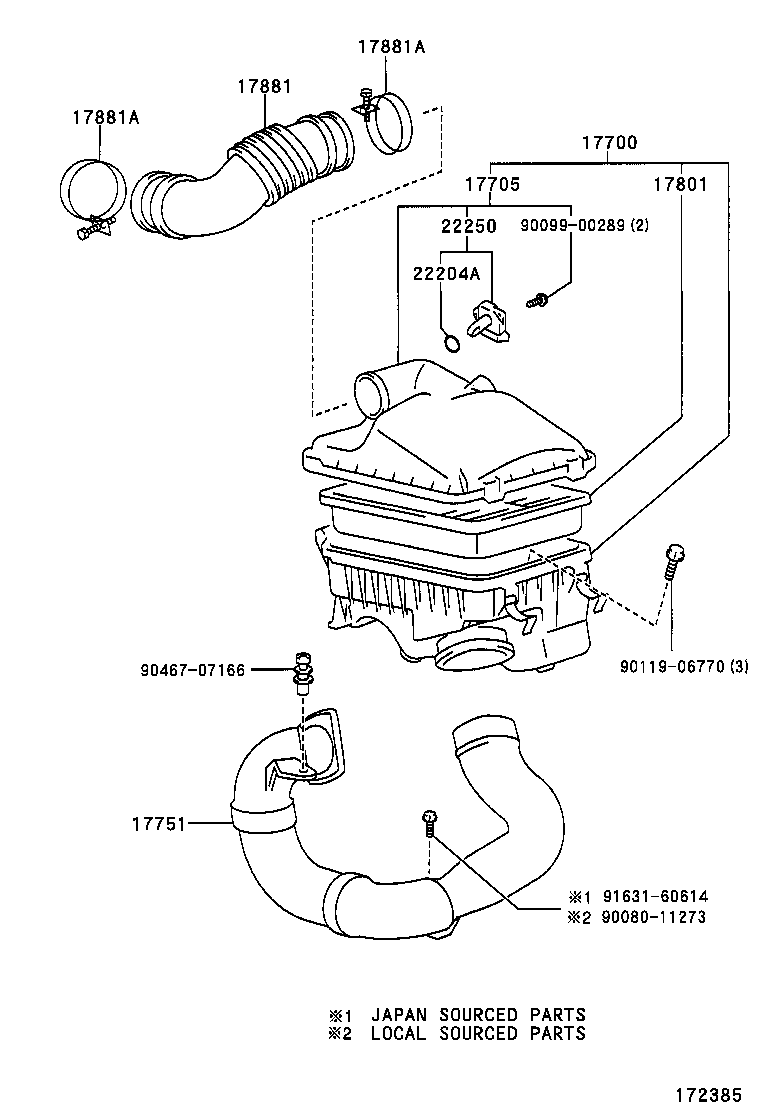 TOYOTA 17801-15070 - Filtru aer aaoparts.ro