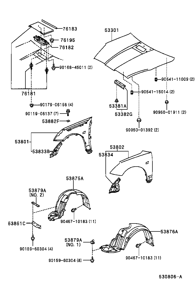 TOYOTA 53879-17020 - Clips, acoperire decorativa si protectie aaoparts.ro