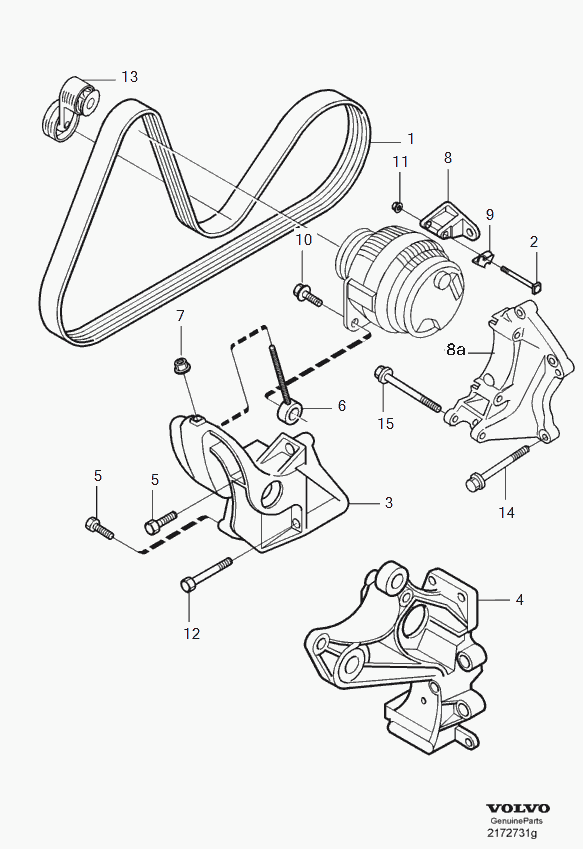 Volvo 8642479 - Curea transmisie cu caneluri aaoparts.ro