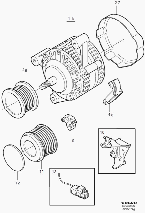 Volvo 8251637 - Fulie, alternator aaoparts.ro