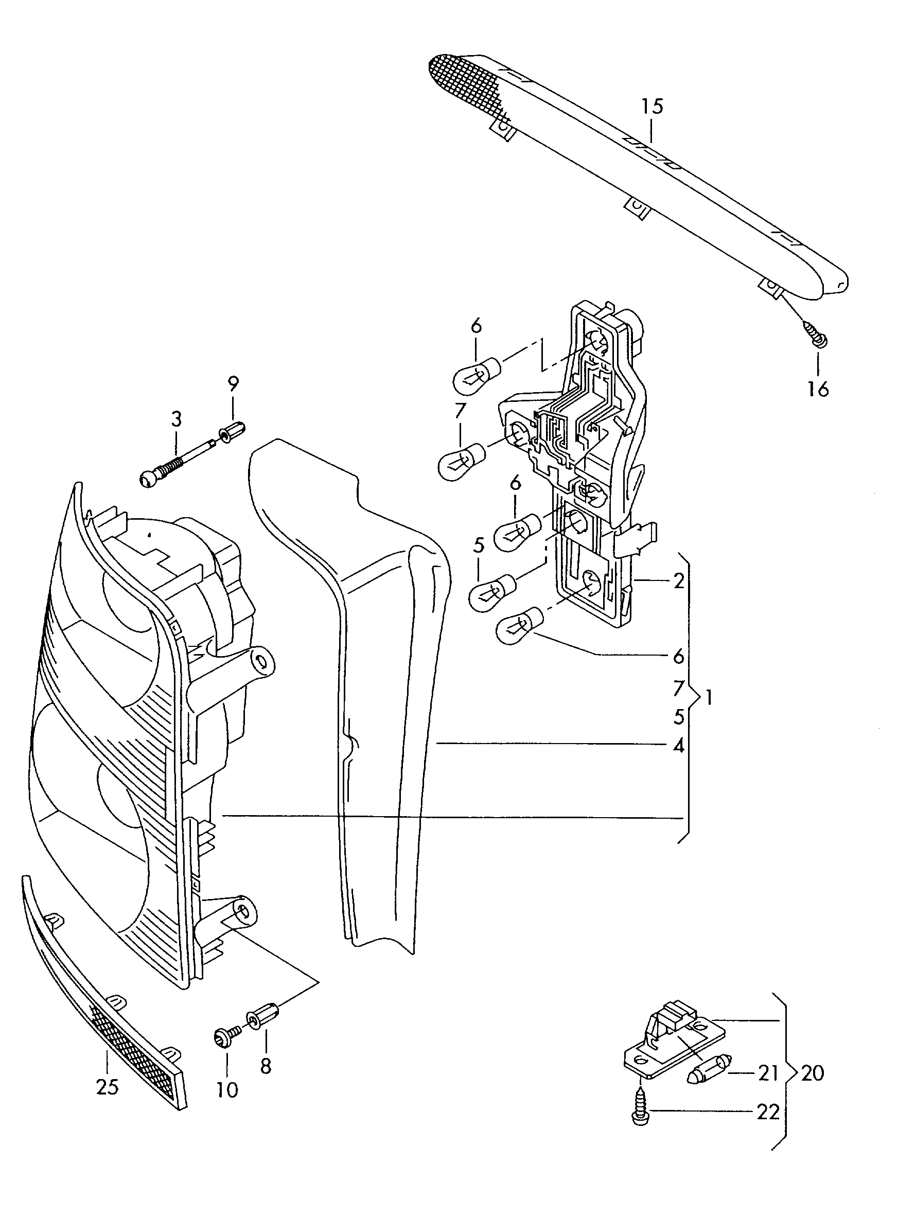 VW 1T0 945 257 D - Suport lampa, lampa spate aaoparts.ro