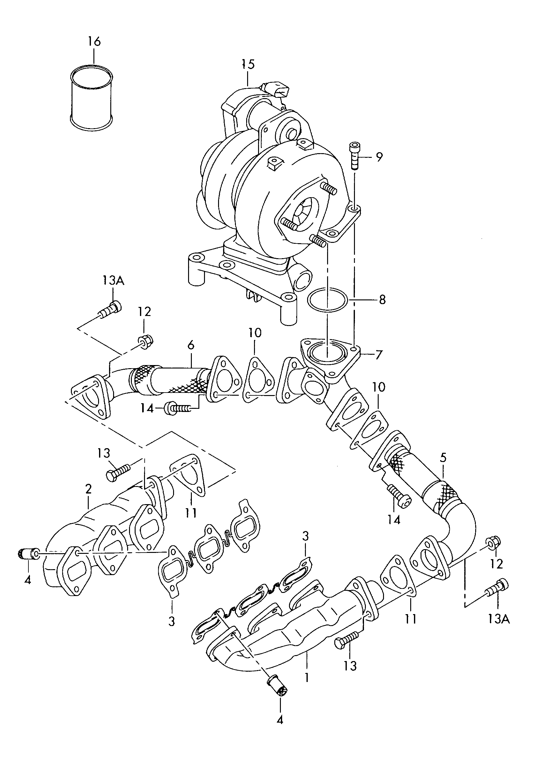 VW 059 131 599 A - Garnitura, racord evacuare aaoparts.ro