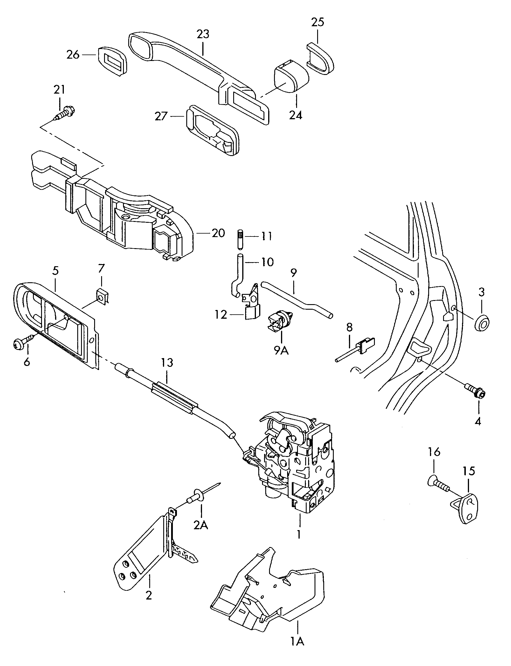 Seat 3B4 839 015AL - Incuietoare usa aaoparts.ro