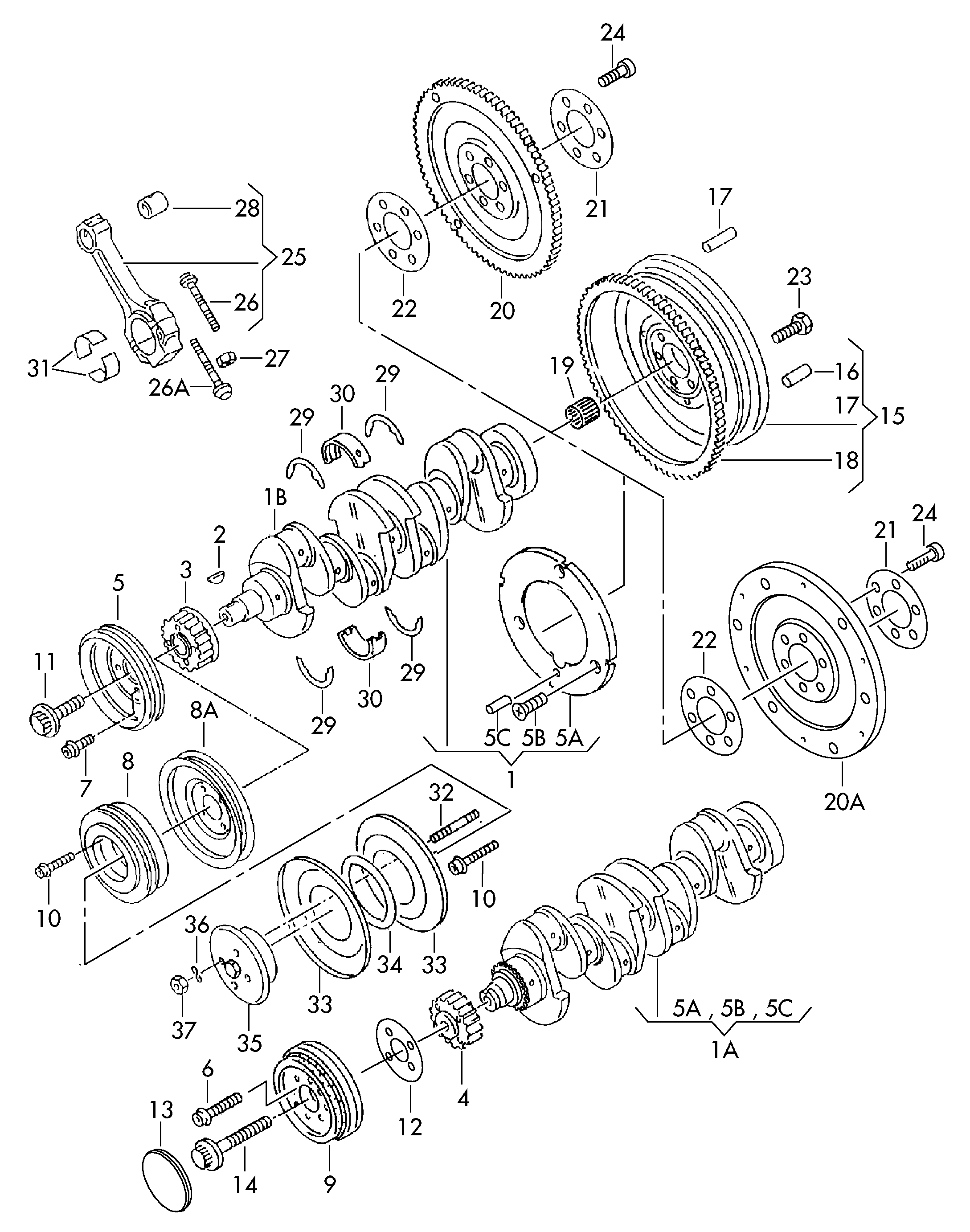 VW 028105431D - Cuzinet, arbore aaoparts.ro