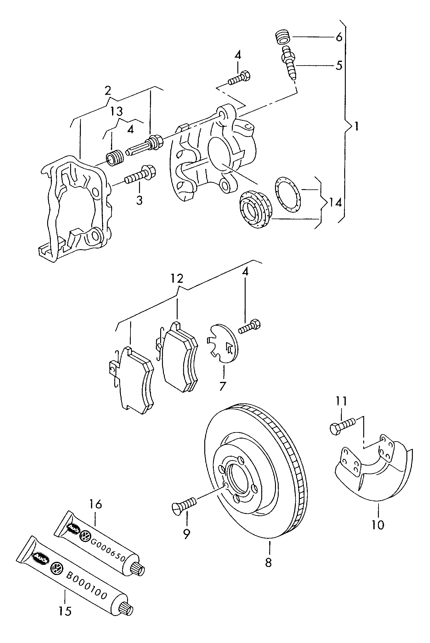 Skoda 357698480 X - 1 set: brake caliper housing aaoparts.ro