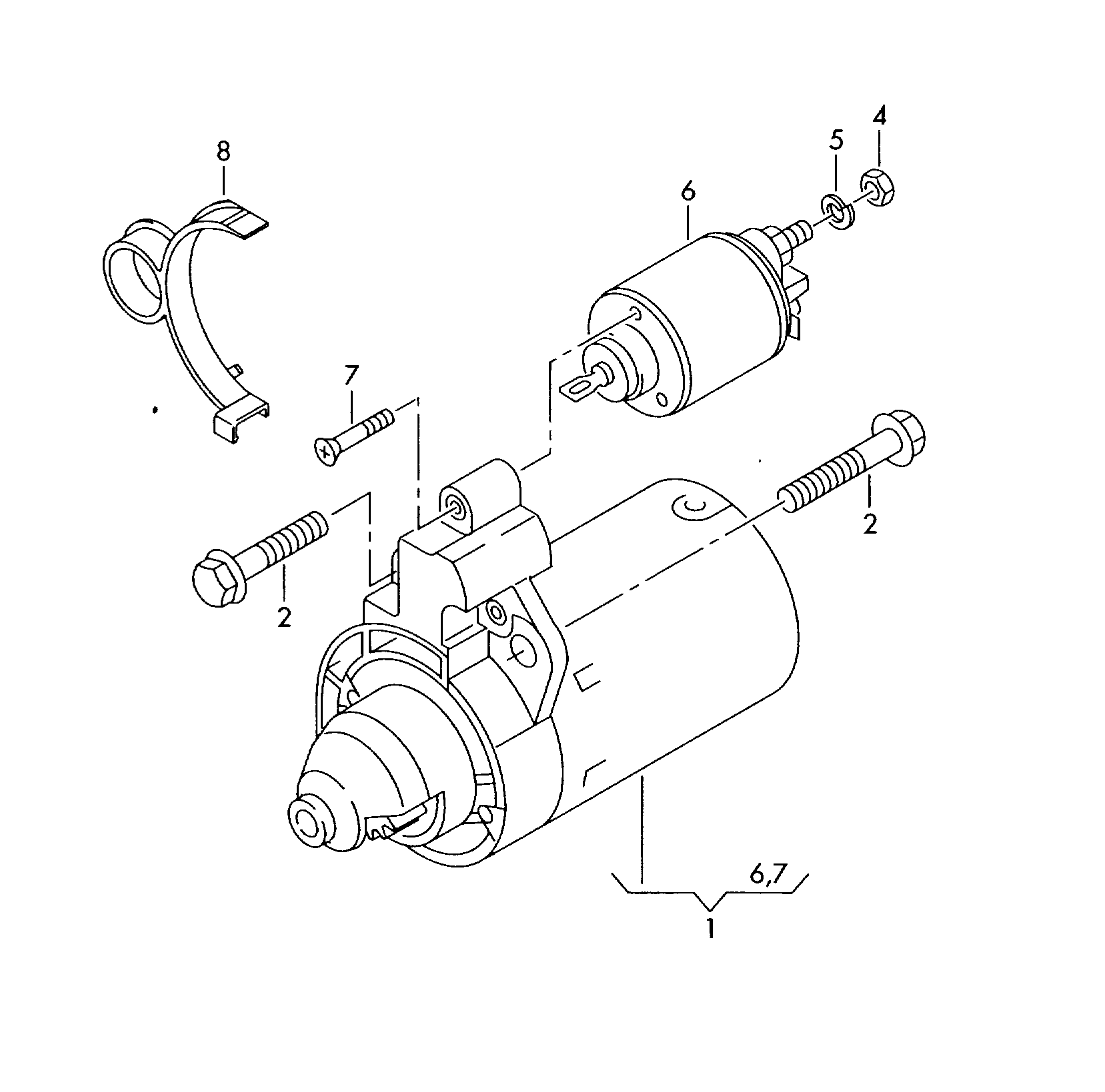 VW 07C 911 287 A - Solenoid, electromotor aaoparts.ro