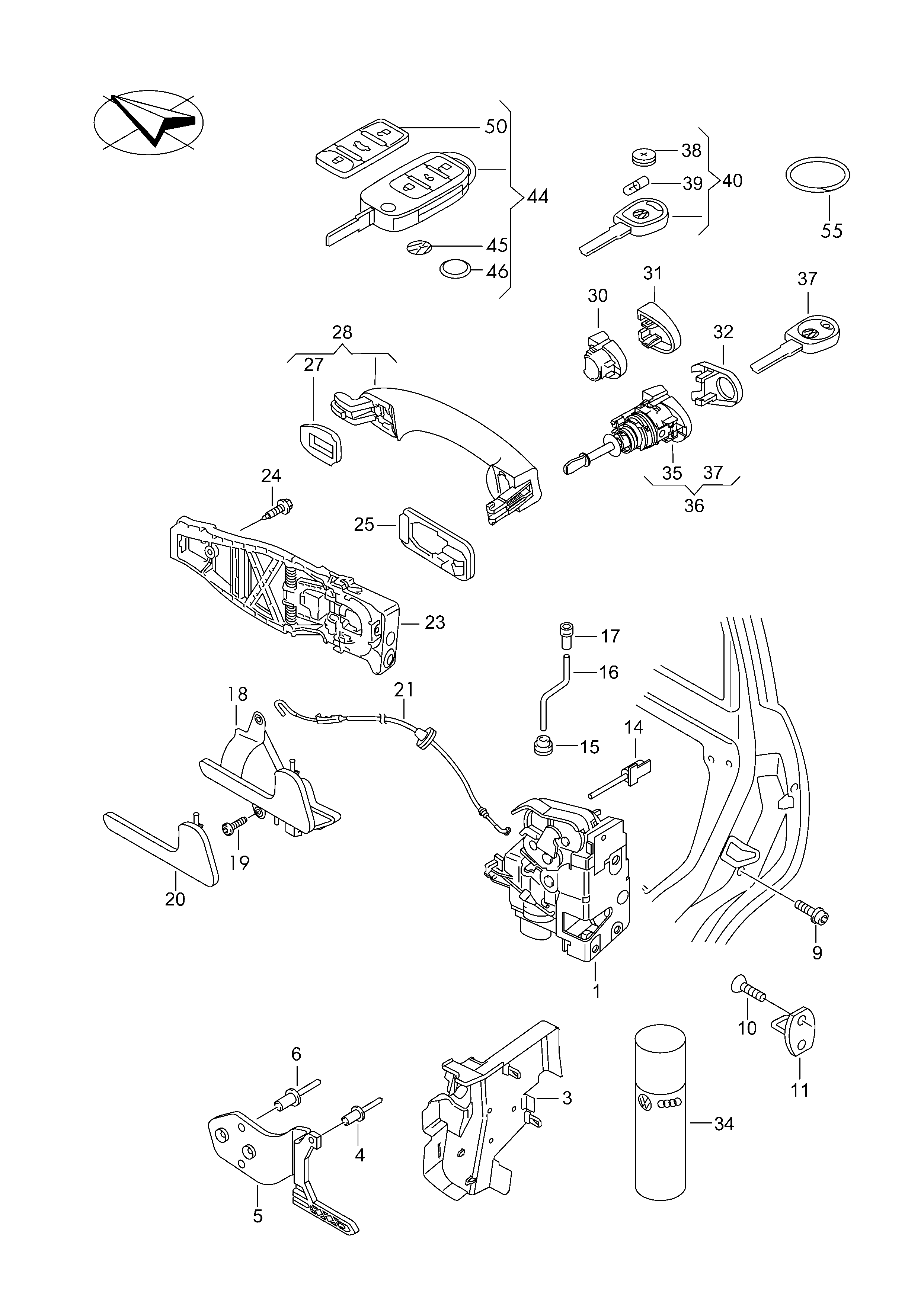 VAG 7H0 837 113 - Maner usa aaoparts.ro