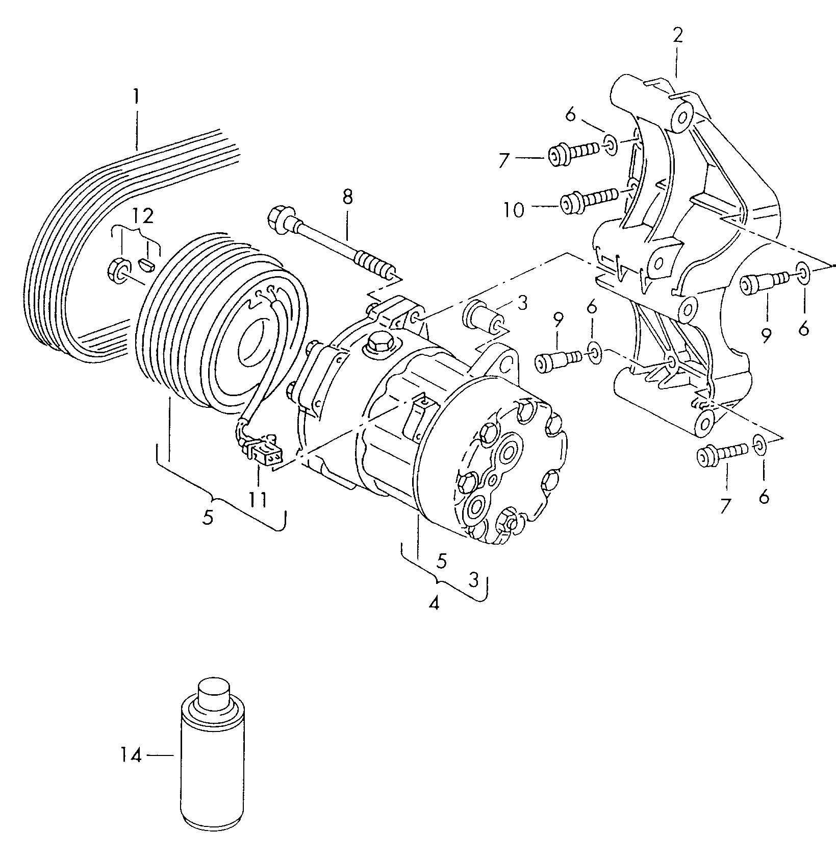 VW 1H0820803F - Compresor, climatizare aaoparts.ro