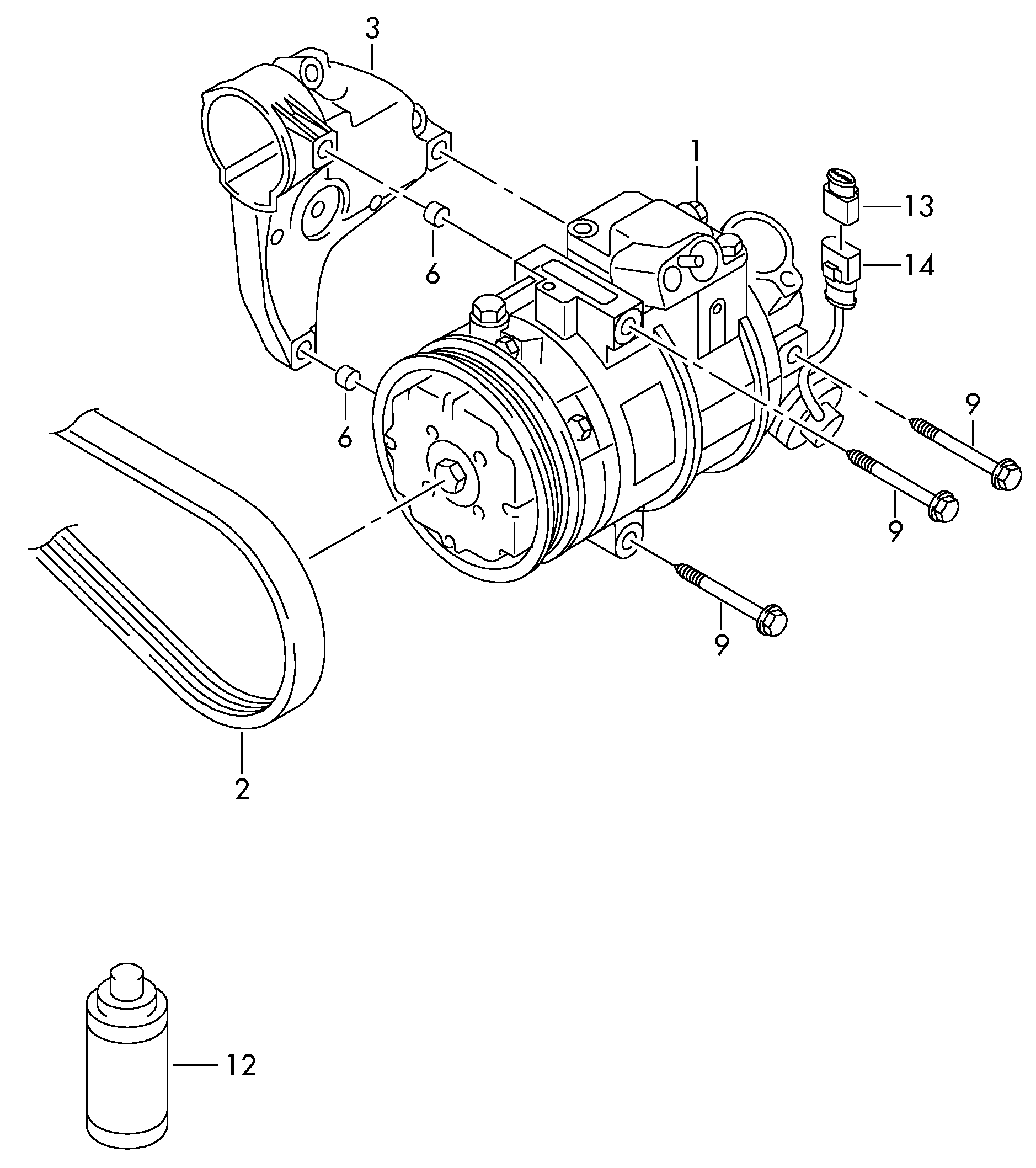 VAG 6Q0820808F - Compresor, climatizare aaoparts.ro