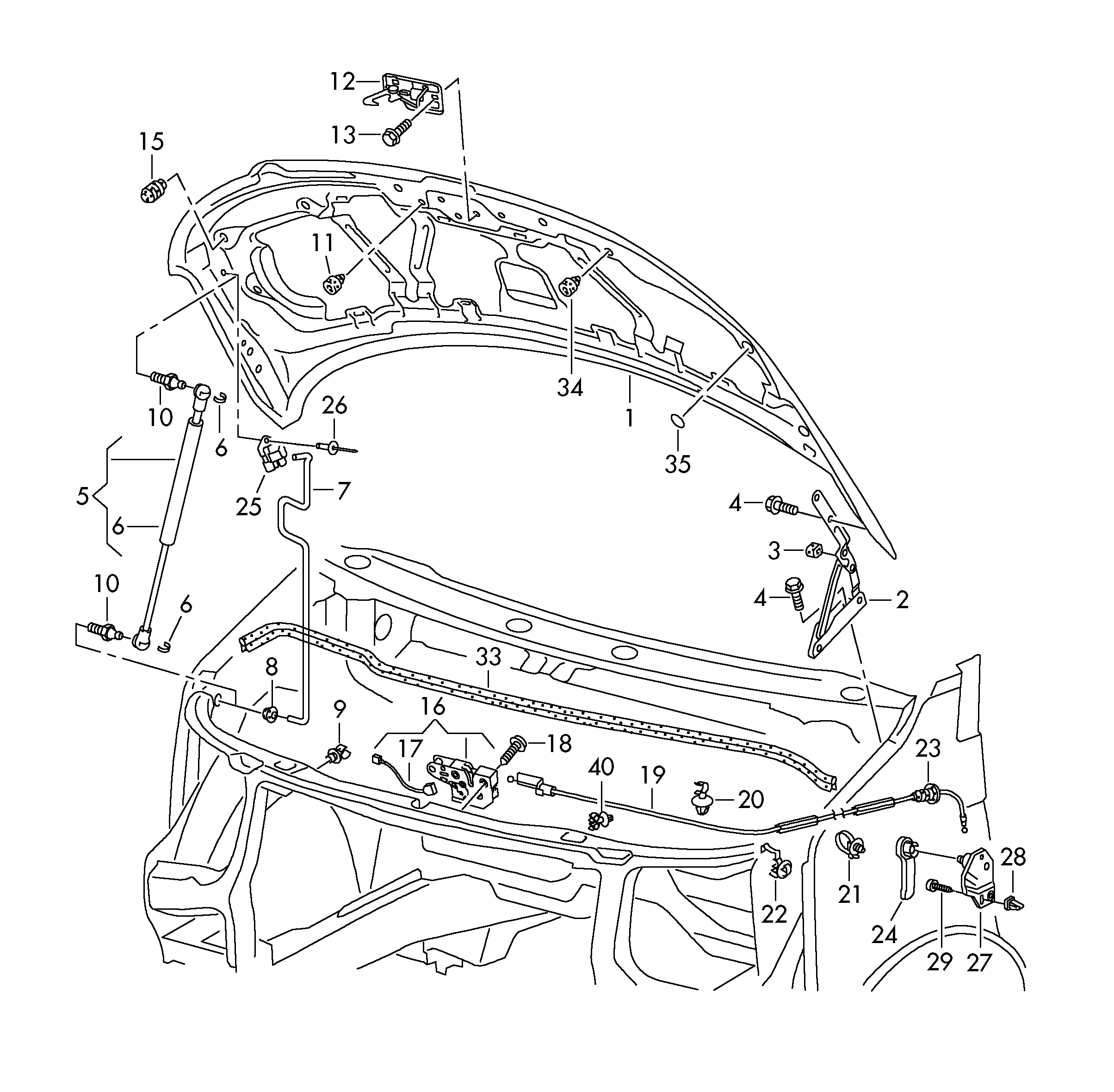 VAG 7H0823033D - Capota motor aaoparts.ro
