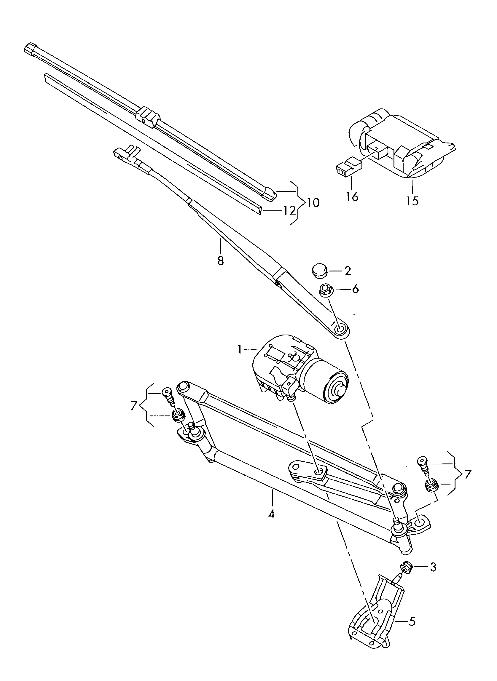 BMW 5K1955601 - windscreen wiper bracket with operating rod and crank arm aaoparts.ro