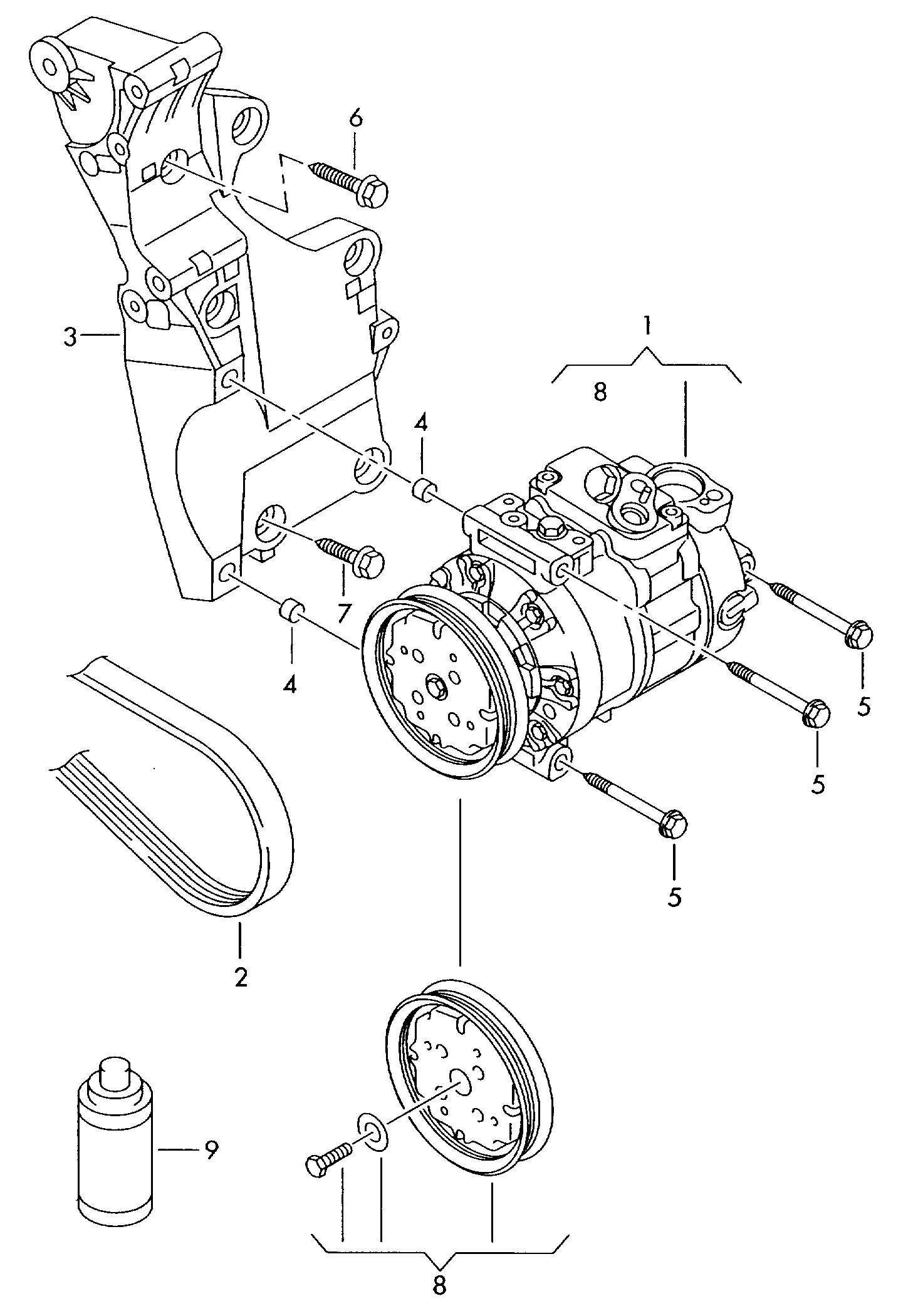 Skoda 1K0820808F - Compresor, climatizare aaoparts.ro