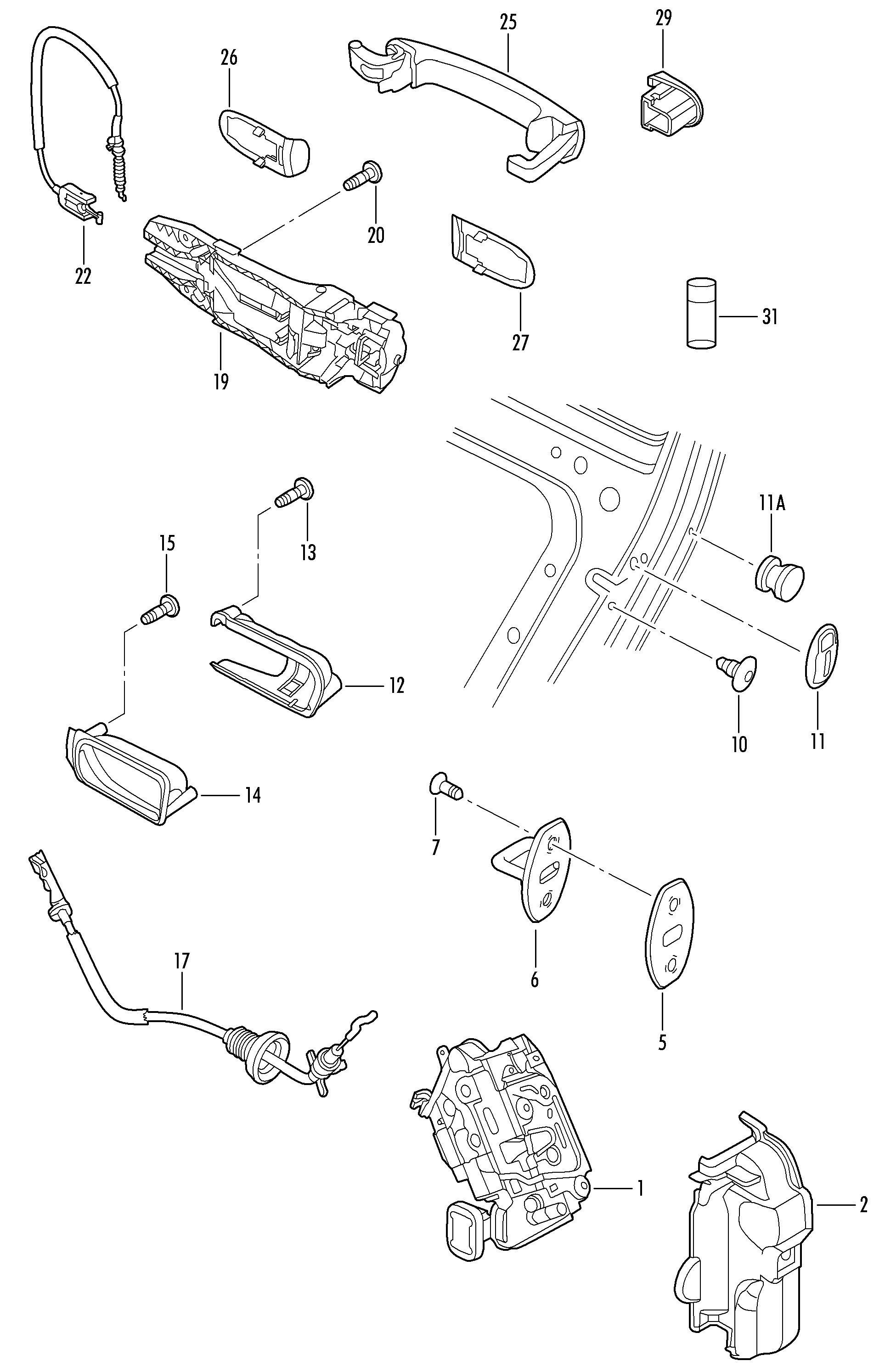 VAG 5N0837017D - Cablu, deblocare usi aaoparts.ro