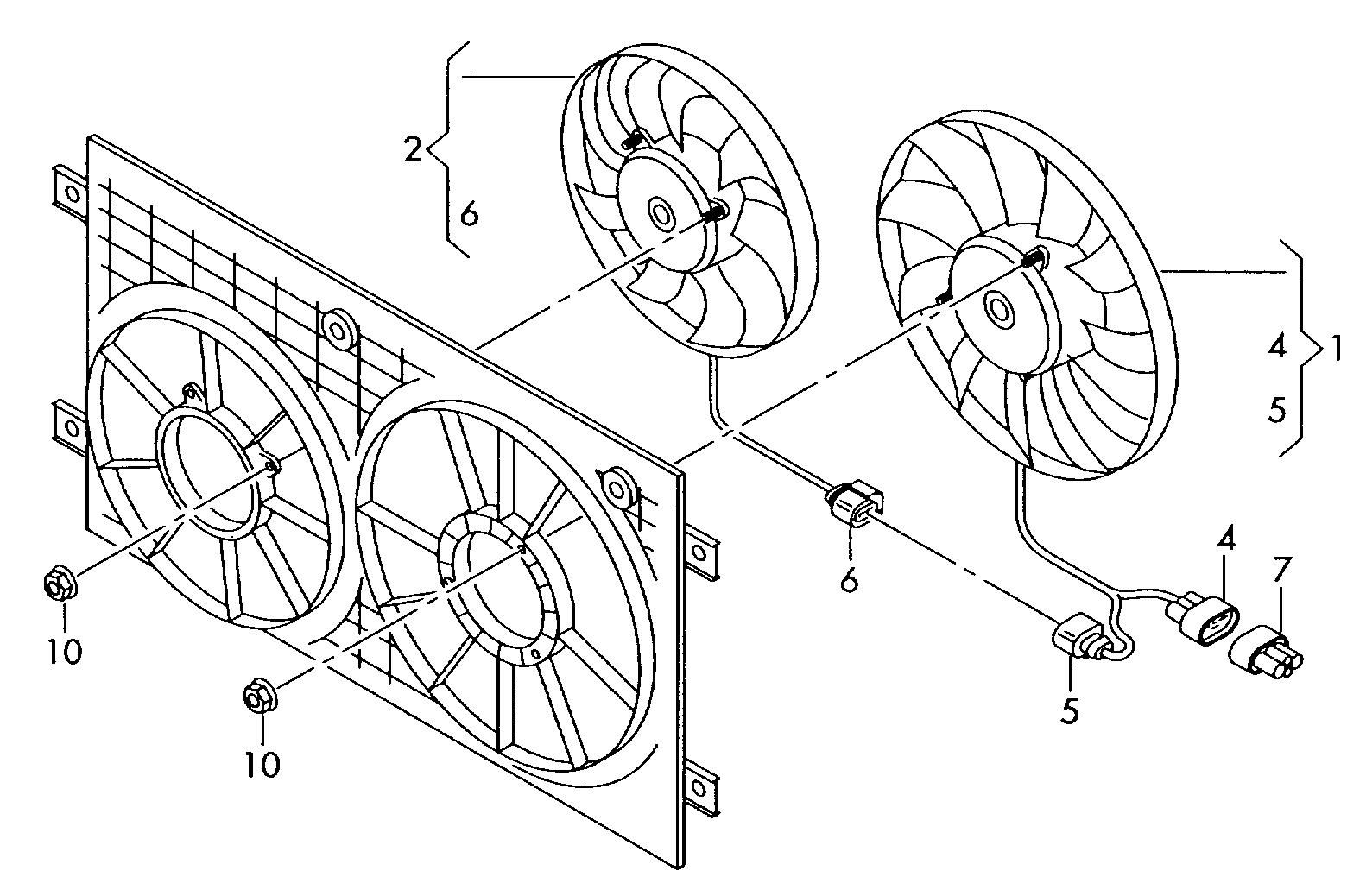 VAG 1KM959455D - Ventilator, radiator aaoparts.ro