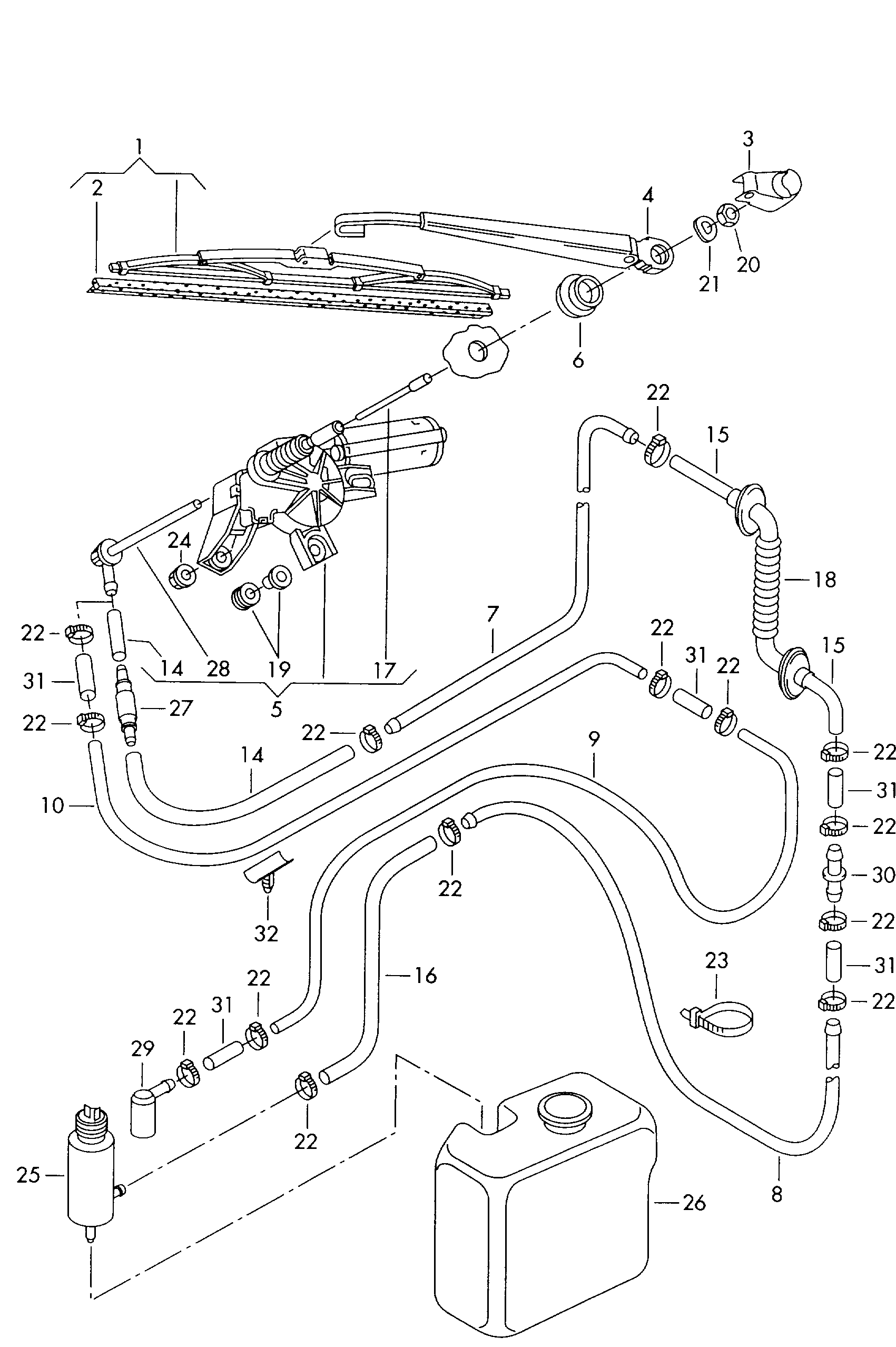 VW 1J6 955 707A - Brat stergator, parbriz aaoparts.ro