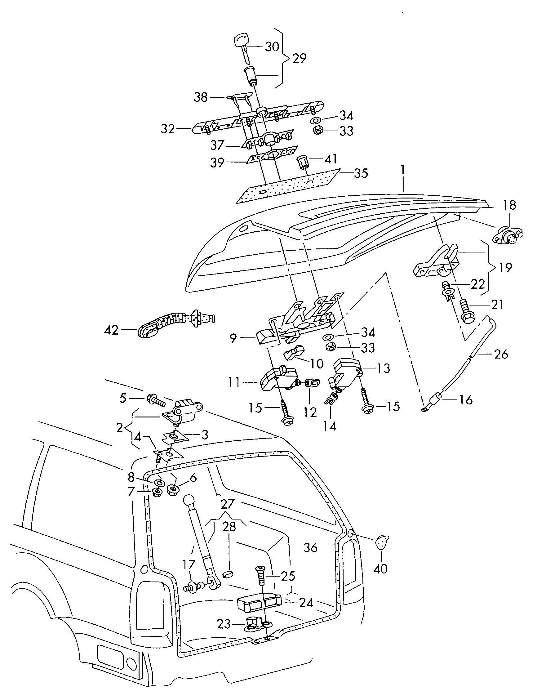 Seat 3B9 827 505C - Incuietoare haion aaoparts.ro