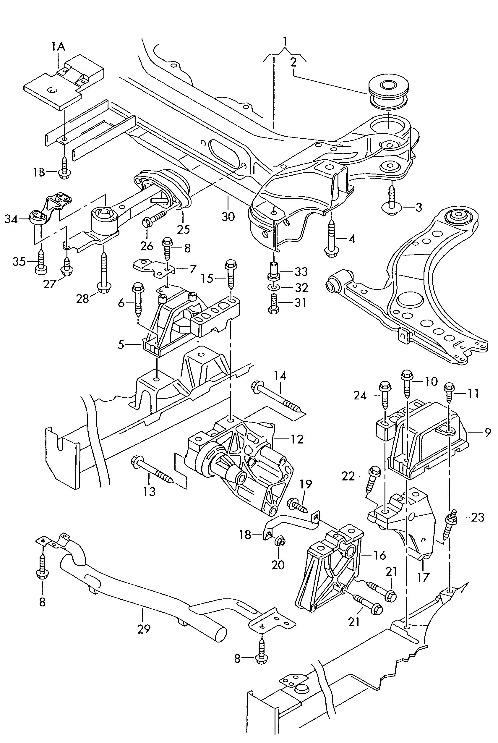 AUDI 1J0 199 851 N - Suport, transmisie automata aaoparts.ro