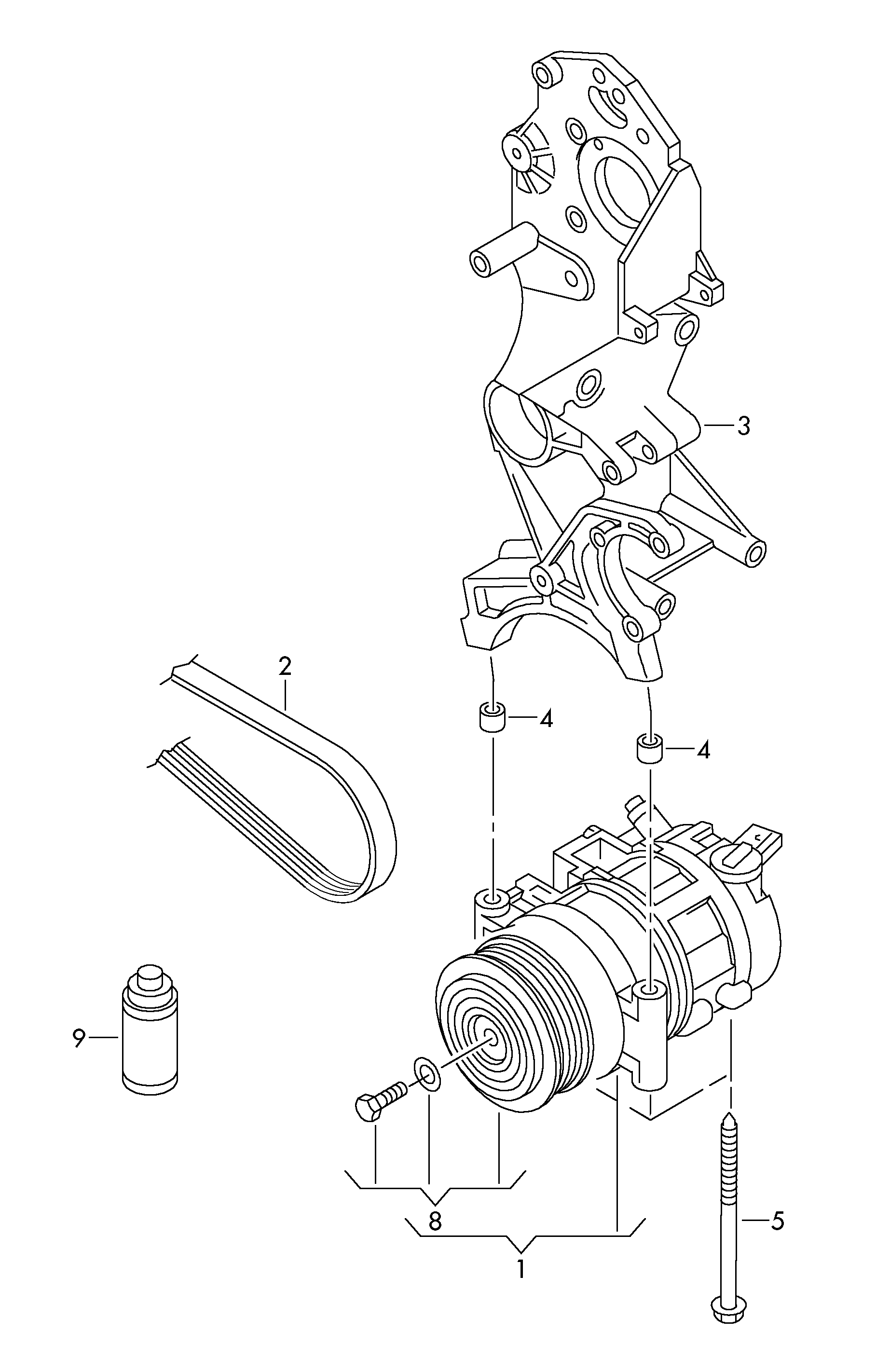 VW 7E0820803F - Compresor, climatizare aaoparts.ro