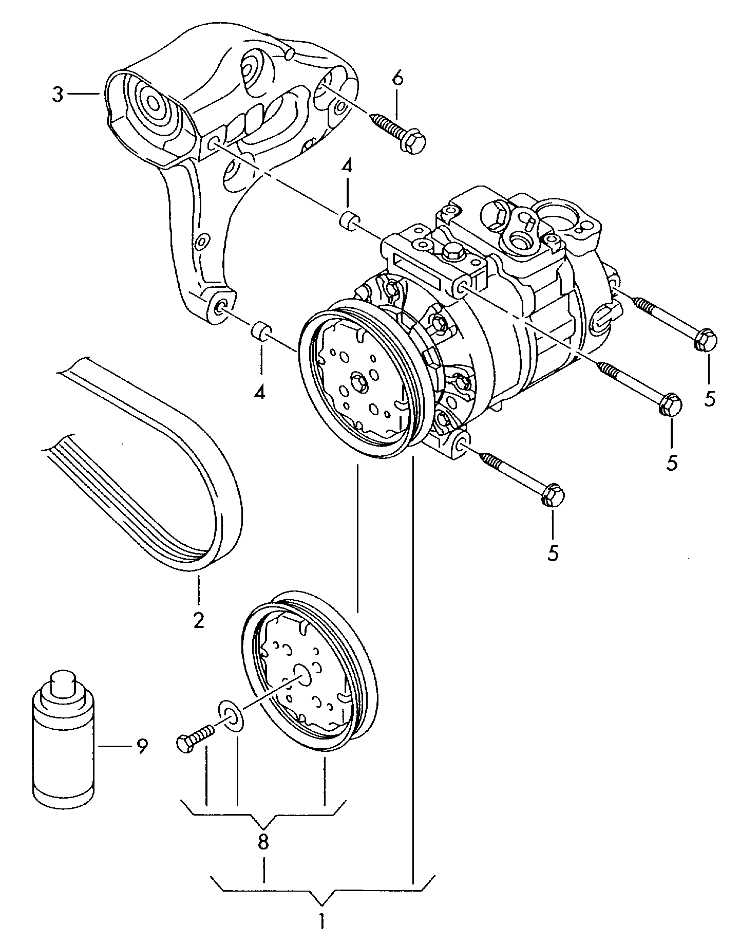 VW 1K0820859G - Compresor, climatizare aaoparts.ro